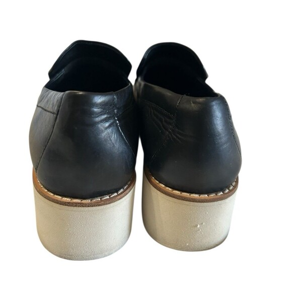 Vince Womens 6.5M Zeta Platform Loafers Leather Black Slip On  Wedge Shoes - Picture 10 of 13